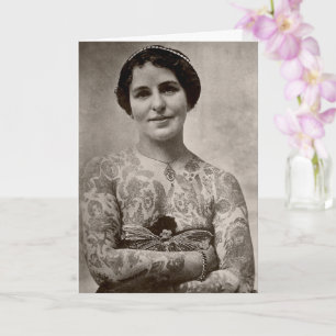 Tattooed Women Vintage photo Greeting Card