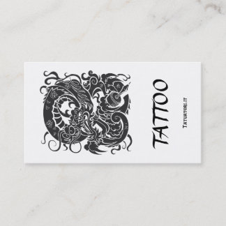 Tattooer Dragon BW Blank Business Card