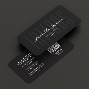 Tattooist Tattoo Artist Script Black Modern Business Card