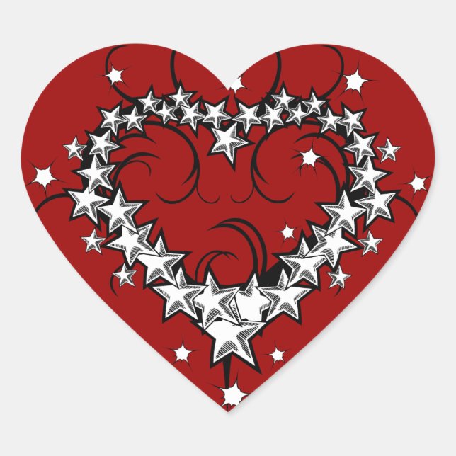 tattoos_008(1) BLACK WHITE RED LOVE HEART TATTOO Sticker (Front)
