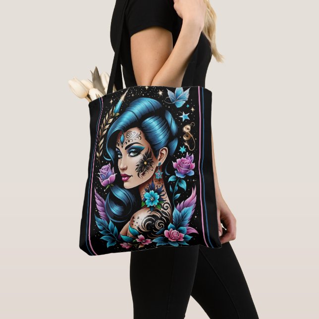Tattoos And Roses Tote Bag (Close Up)