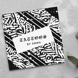 Tattoos By Your Name Exotic Ancient Calligraphy Square Business Card
