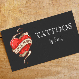 Tattoos By Your Name Simple Minimal Grungy  Business Card