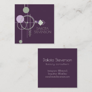 Tattoos Linework Bohemian Purple Green Abstract Calling Card