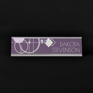 Tattoos Linework Bohemian Purple Green Branding Desk Name Plate