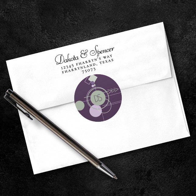 Tattoos Linework | Bohemian Purple Green Custom Classic Round Sticker (Creator Uploaded)