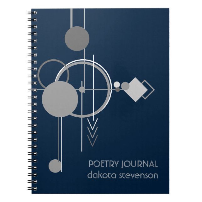 Tattoos Modern Art Deco | Black and Grey Branding Notebook (Front)