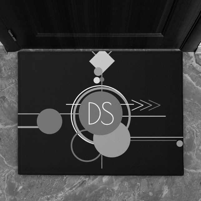 Tattoos Modern Art Deco | Black and Grey Custom Doormat (Creator Uploaded)