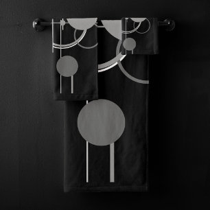 Tattoos Modern Art Deco Monochrome Minimalism Bath Towel Set