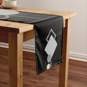 Tattoos Modern Art Deco   Monochrome Minimalism Short Table Runner