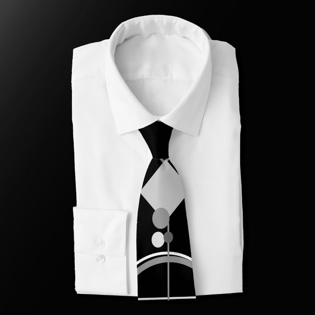Tattoos Modern Art Deco | Monochrome Simple Custom Tie (Creator Uploaded)