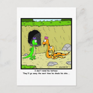 Tattoos: Snake Cartoon Postcard
