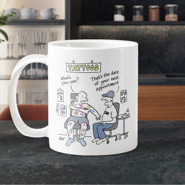 Tattoos Theme Funny Tattooist Large Coffee Mug (Large Tattooist Mug)