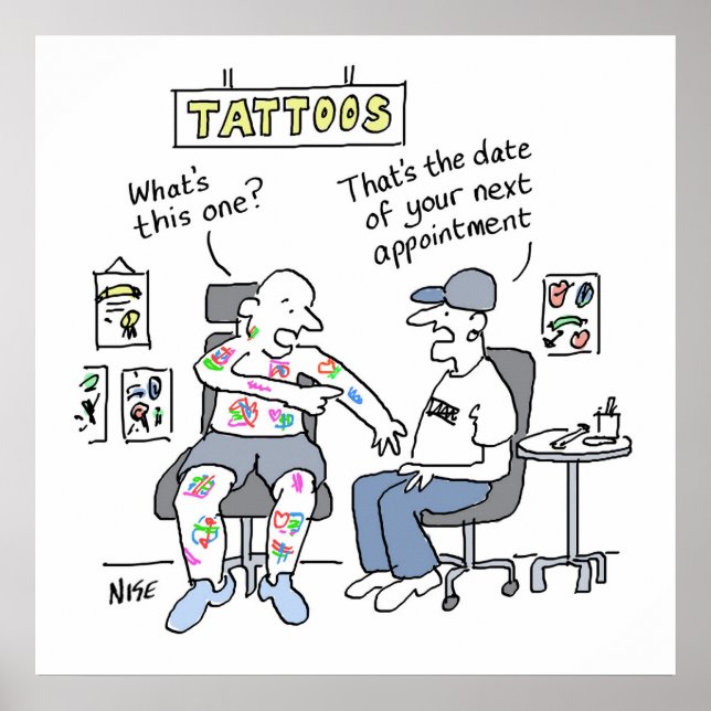 Tattoos Theme Funny Tattooist Poster (Front)