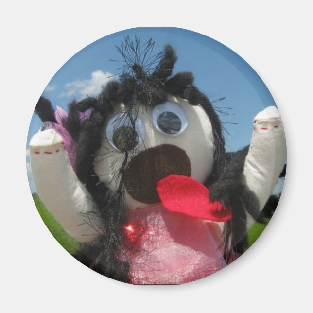 Tatty Ragdoll fridge magnet (Front)