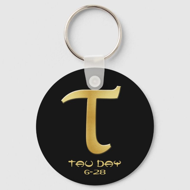 Tau Day - Gold Greek Symbol Key Ring (Front)
