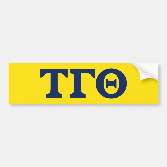 Tau Gamma Theta Bumper Sticker - Blue Letters (Front)