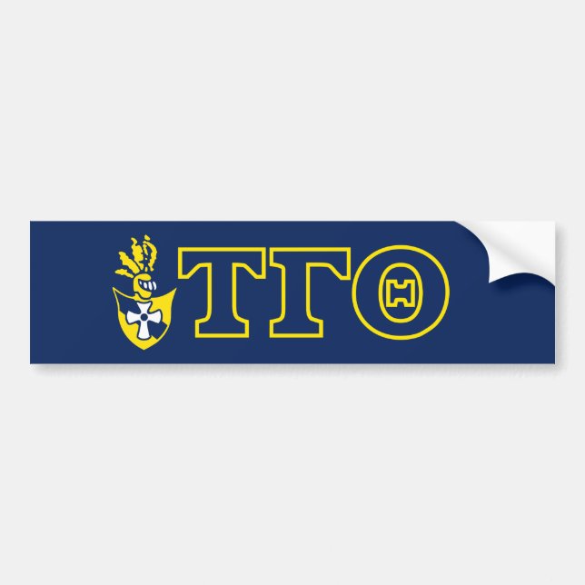 Tau Gamma Theta Bumper Sticker - Crest & Letters (Front)