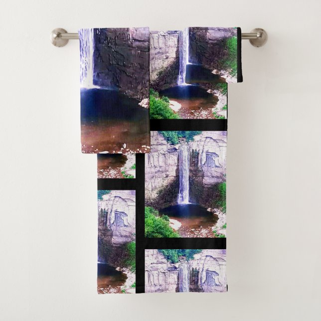 TAUGHNNOCK FALLS GORGE ITHACA N.Y.  BATH TOWEL SET (Insitu)