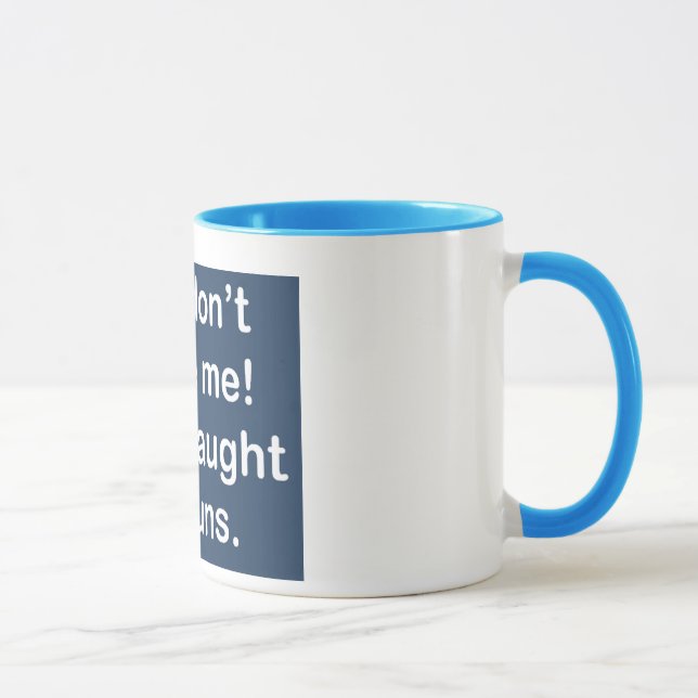 Taught by Nuns in Dark Blue Mug (Right)