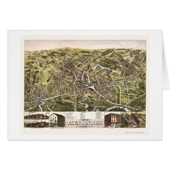 Taunton, MA Panoramic Map - 1875 (Front Horizontal)