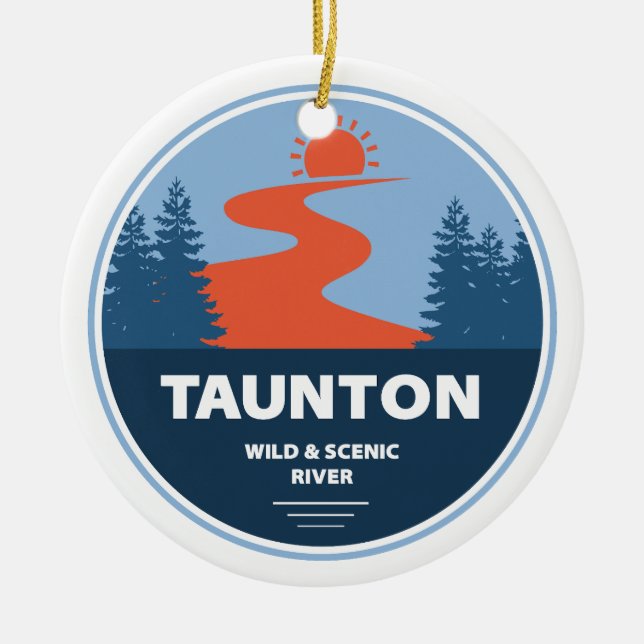 Taunton Wild And Scenic River Massachusetts Ceramic Ornament (Front)