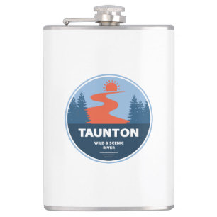 Taunton Wild And Scenic River Massachusetts Hip Flask