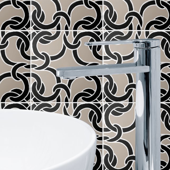  Taupe And Black Celtic Knot Seamless Pattern Tile (Creator Uploaded)