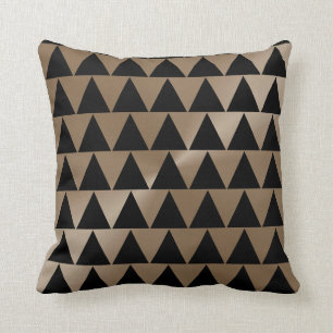 Taupe and Black Modern Pattern Cushion
