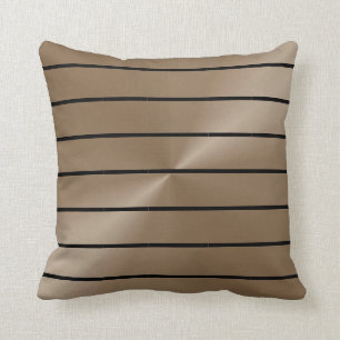 Taupe and Black Pencil Stripe Cushion