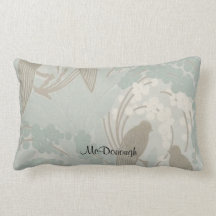 Taupe and Blue Paradise Garden Pattern