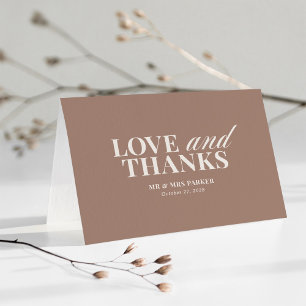 Taupe and Ivory Neutral Classic Luxe Wedding Thank You Card