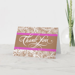 Taupe and Lavender Wedding Thank You Card