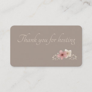 Taupe and Pink Floral Personalizable Enclosure Card