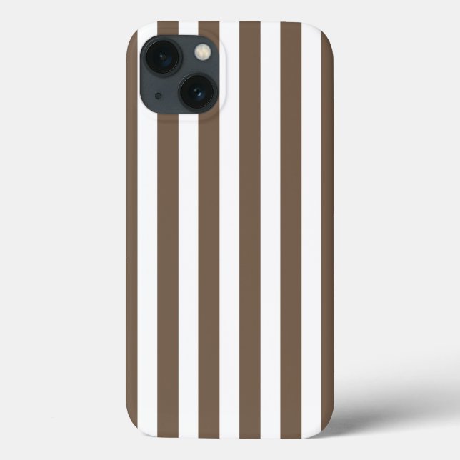 Taupe and white candy stripes Case-Mate iPhone cas Case (Back)