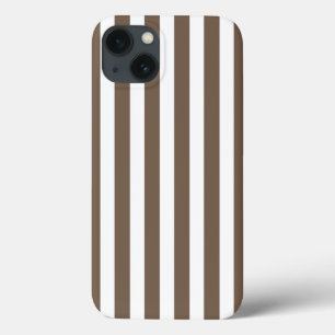 Taupe and white candy stripes Case-Mate iPhone cas iPhone 13 Case