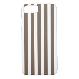 Taupe and white candy stripes iPhone 8/7 case