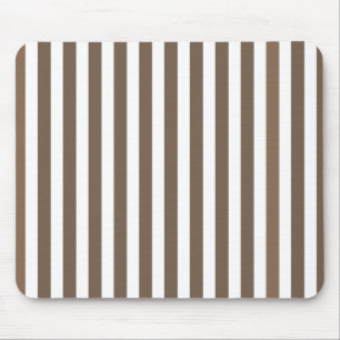 Taupe and white candy stripes mouse pad
