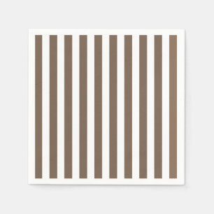 Taupe and white candy stripes napkin