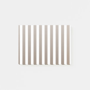 Taupe and white candy stripes post-it notes