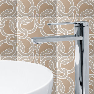  Taupe And White Celtic Knot Seamless Pattern Tile