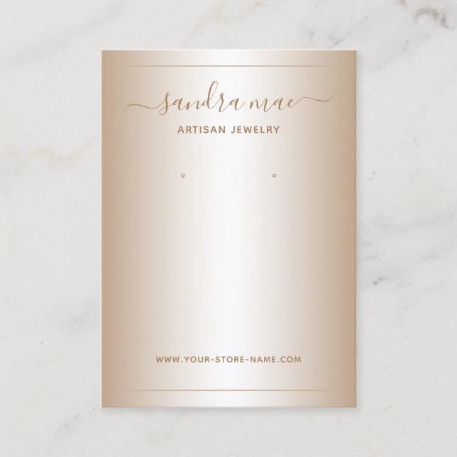 Taupe Beige Brown Ombre Jewellery Display Card (Front)