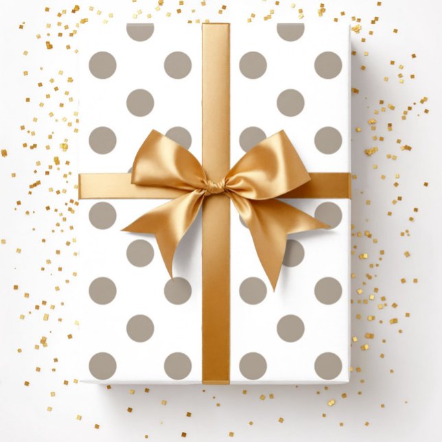 Taupe Beige Brown Polka Dots Pattern Wrapping Paper (Taupe Beige Brown Polka Dots Pattern Wrapping Paper)