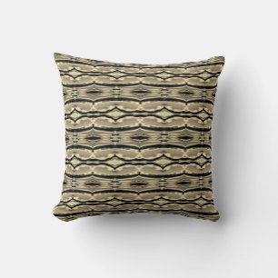 Taupe Black Beige Southwest Look Small Tiles Cushion