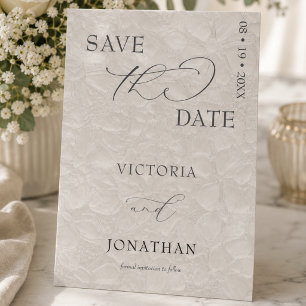 Taupe & Black Simple Elegant  Save The Date