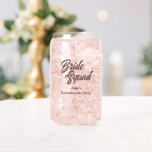 Taupe Bride Squad Bachelorette Party Can Glass