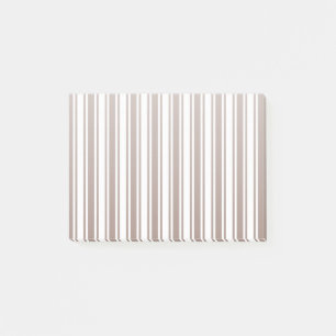 Taupe brown and white candy stripes post-it notes
