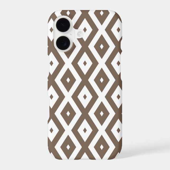 Taupe brown and white diamond pattern (Back)