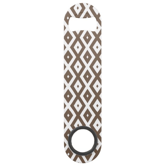 Taupe brown and white diamond pattern (Front)