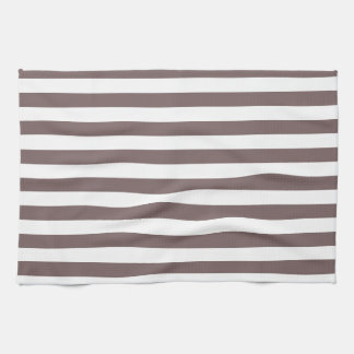 Taupe Brown & White Stripes; Striped Tea Towel